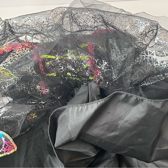 NWT Hallow’s Eve Costume Size XS (4) Witch Neon Sequins Velvety Tulle Black Goth - Picture 6 of 13